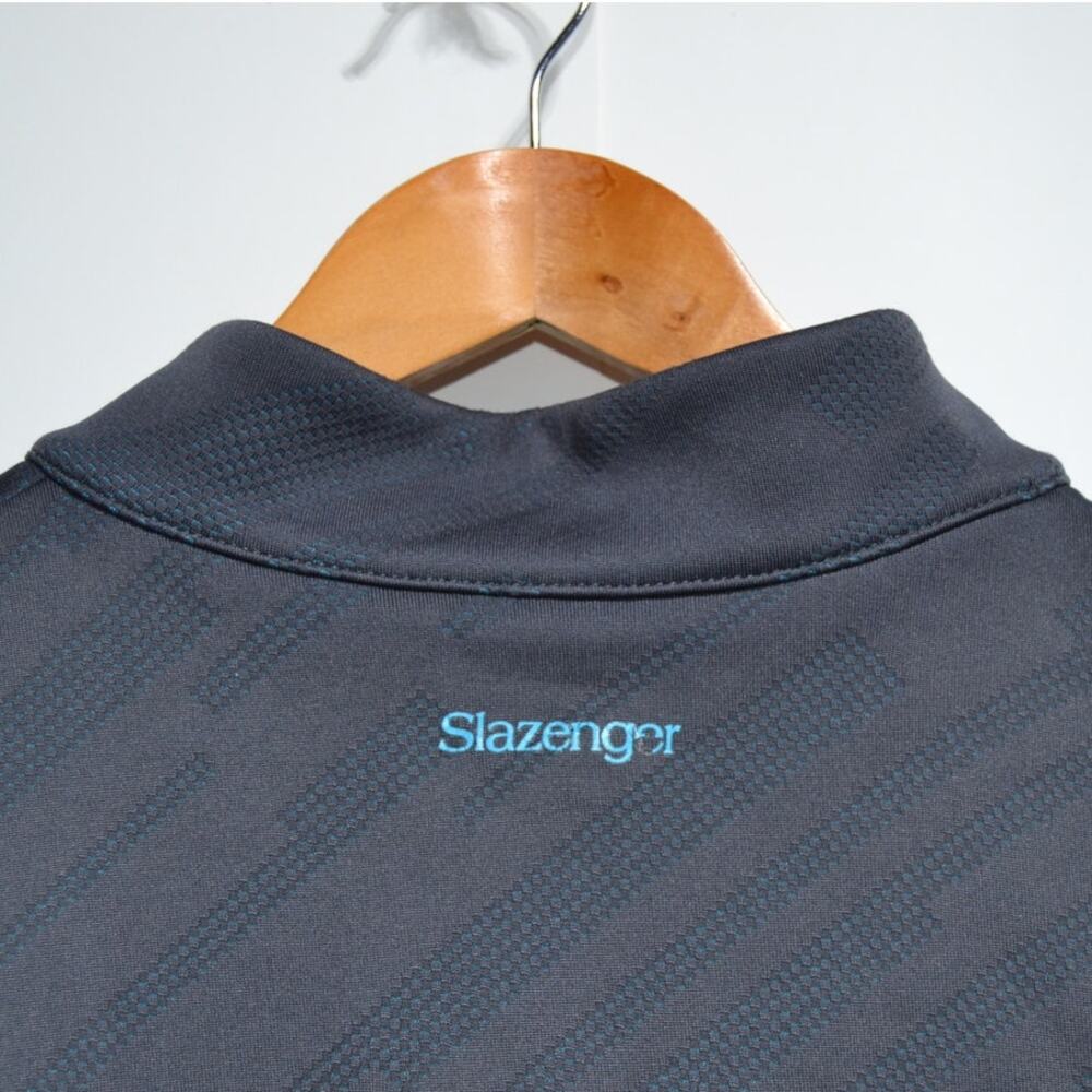 Slazenger Men's Outdoor Golf Quarter Zip Fleece Lined Vest Size XL Gray & Blue - Picture 3 of 7